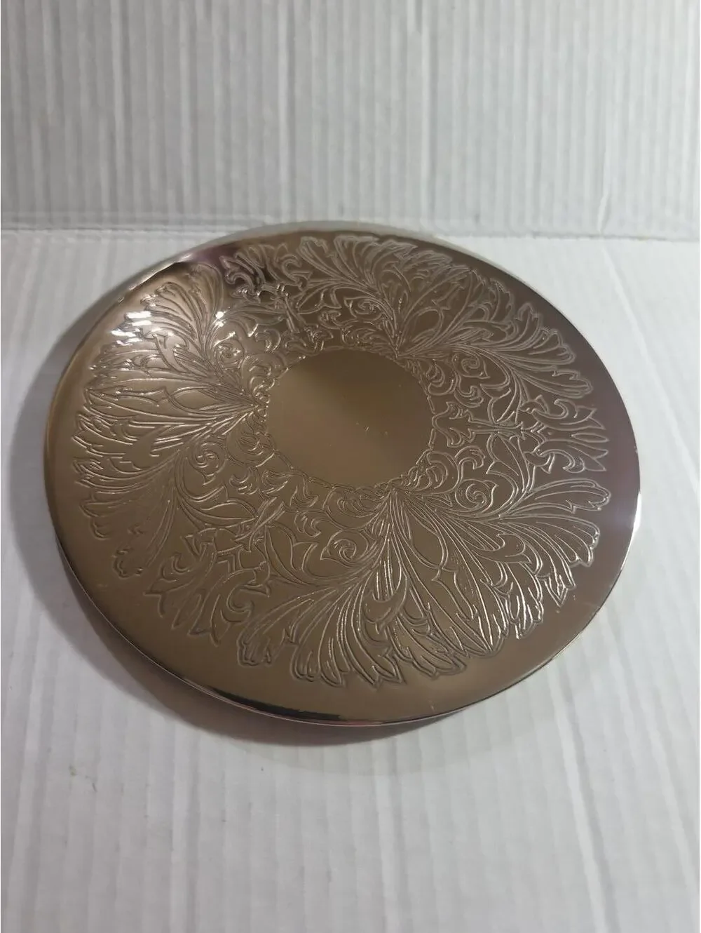 Silverplated Decorative Plate with Floral Engraving